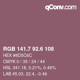 カラーコード: RGB 141.7 92.6 108 | qconv.com