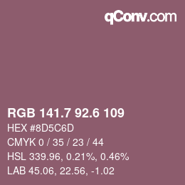 カラーコード: RGB 141.7 92.6 109 | qconv.com