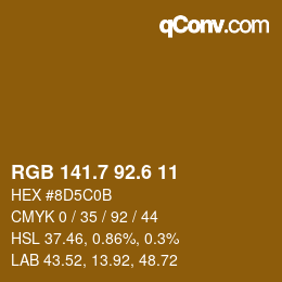 カラーコード: RGB 141.7 92.6 11 | qconv.com