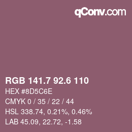 カラーコード: RGB 141.7 92.6 110 | qconv.com