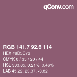 カラーコード: RGB 141.7 92.6 114 | qconv.com