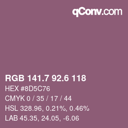 カラーコード: RGB 141.7 92.6 118 | qconv.com