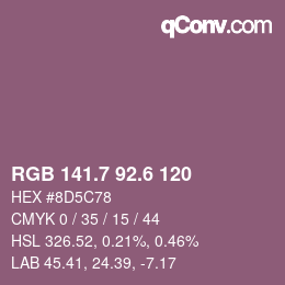 カラーコード: RGB 141.7 92.6 120 | qconv.com