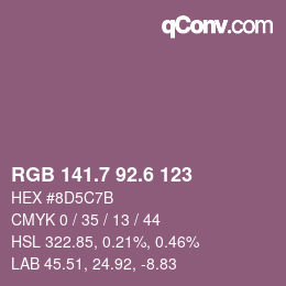 カラーコード: RGB 141.7 92.6 123 | qconv.com