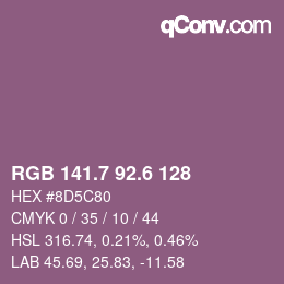 カラーコード: RGB 141.7 92.6 128 | qconv.com