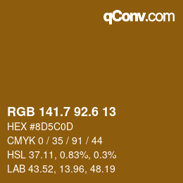 カラーコード: RGB 141.7 92.6 13 | qconv.com