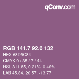 カラーコード: RGB 141.7 92.6 132 | qconv.com