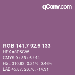 カラーコード: RGB 141.7 92.6 133 | qconv.com
