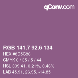 カラーコード: RGB 141.7 92.6 134 | qconv.com