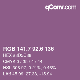 カラーコード: RGB 141.7 92.6 136 | qconv.com
