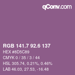 カラーコード: RGB 141.7 92.6 137 | qconv.com