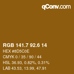 カラーコード: RGB 141.7 92.6 14 | qconv.com