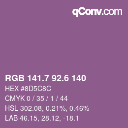 カラーコード: RGB 141.7 92.6 140 | qconv.com