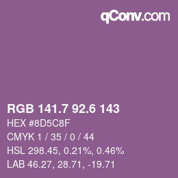 カラーコード: RGB 141.7 92.6 143 | qconv.com