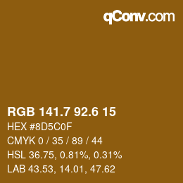カラーコード: RGB 141.7 92.6 15 | qconv.com