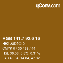 カラーコード: RGB 141.7 92.6 16 | qconv.com