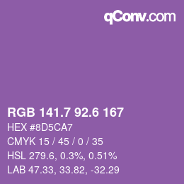 カラーコード: RGB 141.7 92.6 167 | qconv.com