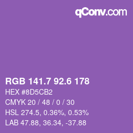 カラーコード: RGB 141.7 92.6 178 | qconv.com