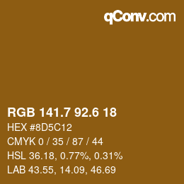 カラーコード: RGB 141.7 92.6 18 | qconv.com