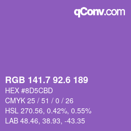 カラーコード: RGB 141.7 92.6 189 | qconv.com