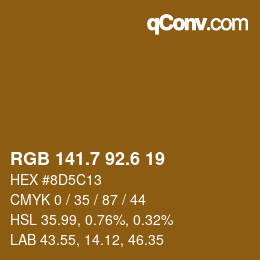 カラーコード: RGB 141.7 92.6 19 | qconv.com