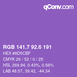 カラーコード: RGB 141.7 92.6 191 | qconv.com