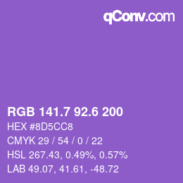 カラーコード: RGB 141.7 92.6 200 | qconv.com