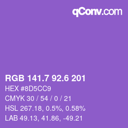 カラーコード: RGB 141.7 92.6 201 | qconv.com