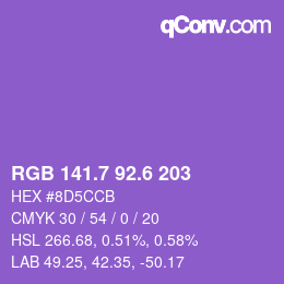カラーコード: RGB 141.7 92.6 203 | qconv.com