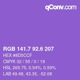 カラーコード: RGB 141.7 92.6 207 | qconv.com