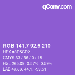 カラーコード: RGB 141.7 92.6 210 | qconv.com