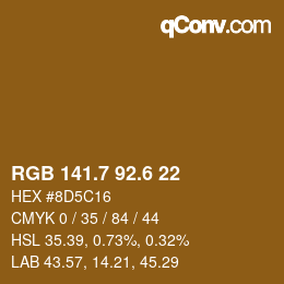カラーコード: RGB 141.7 92.6 22 | qconv.com