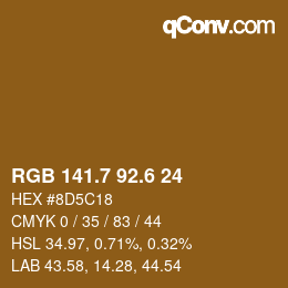カラーコード: RGB 141.7 92.6 24 | qconv.com
