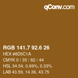 カラーコード: RGB 141.7 92.6 26 | qconv.com