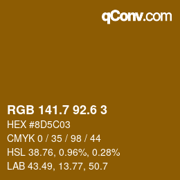 カラーコード: RGB 141.7 92.6 3 | qconv.com