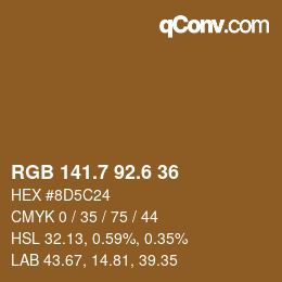 カラーコード: RGB 141.7 92.6 36 | qconv.com