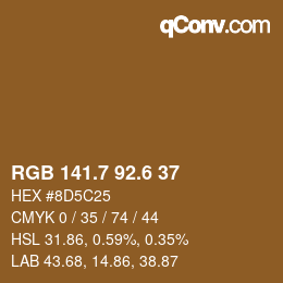 カラーコード: RGB 141.7 92.6 37 | qconv.com