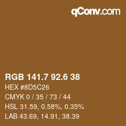 カラーコード: RGB 141.7 92.6 38 | qconv.com