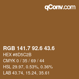 カラーコード: RGB 141.7 92.6 43.6 | qconv.com