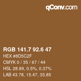 カラーコード: RGB 141.7 92.6 47 | qconv.com