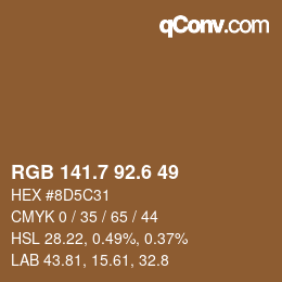 カラーコード: RGB 141.7 92.6 49 | qconv.com