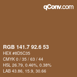 カラーコード: RGB 141.7 92.6 53 | qconv.com