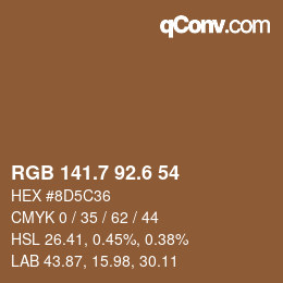 カラーコード: RGB 141.7 92.6 54 | qconv.com