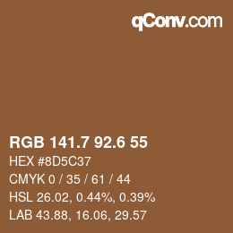 カラーコード: RGB 141.7 92.6 55 | qconv.com
