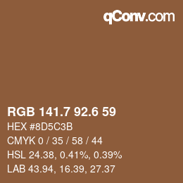 カラーコード: RGB 141.7 92.6 59 | qconv.com