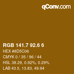 カラーコード: RGB 141.7 92.6 6 | qconv.com