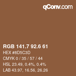 カラーコード: RGB 141.7 92.6 61 | qconv.com