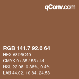 カラーコード: RGB 141.7 92.6 64 | qconv.com