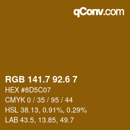 カラーコード: RGB 141.7 92.6 7 | qconv.com