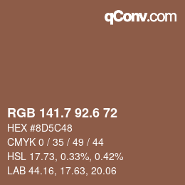 カラーコード: RGB 141.7 92.6 72 | qconv.com